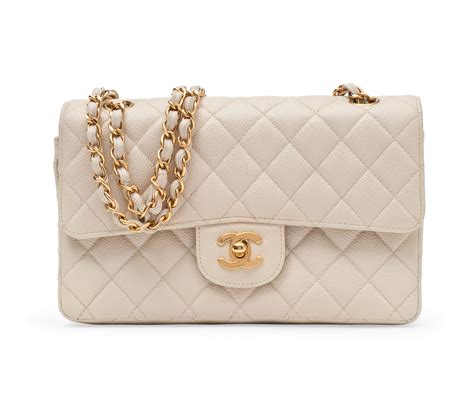 cream chanel classic flap